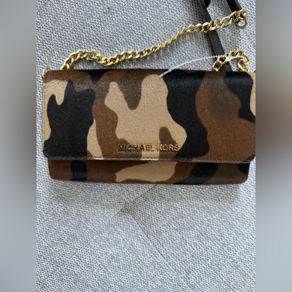 Michael Kors Camouflage Crossbody Bag with Gold Chain Calf Hair - Picture 8 of 14